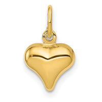 10K Polished 3-D Heart Charm-10C2905