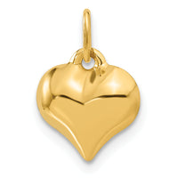 10K Polished 3-D Heart Pendant-10C2907