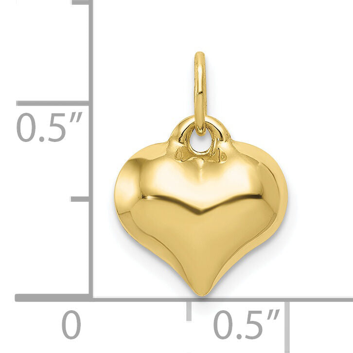 10K Polished 3-D Heart Pendant-10C2907
