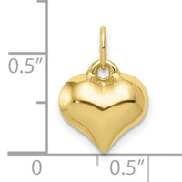 10K Polished 3-D Heart Pendant-10C2907