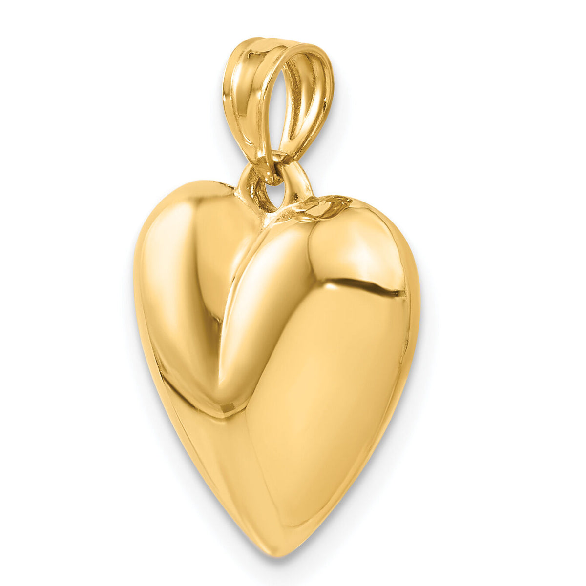 10K Polished 3-D Heart Pendant-10C2911