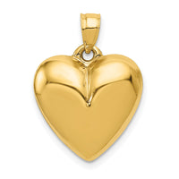 10K Polished 3-D Heart Pendant-10C2911