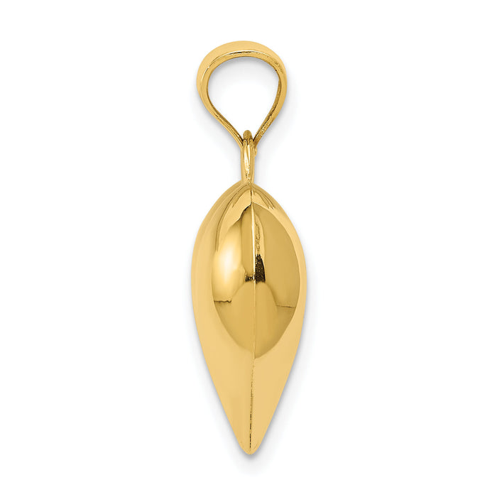 10K Polished 3-D Heart Pendant-10C2912