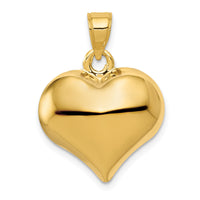 10K Polished 3-D Heart Pendant-10C2912