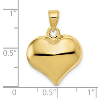 10K Polished 3-D Heart Pendant-10C2912