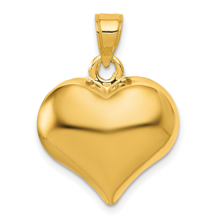 10K Polished 3-D Heart Pendant-10C2912