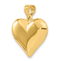 10K Polished 3-D Heart Pendant-10C2913
