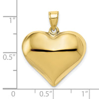 10K Polished 3-D Heart Pendant-10C2913