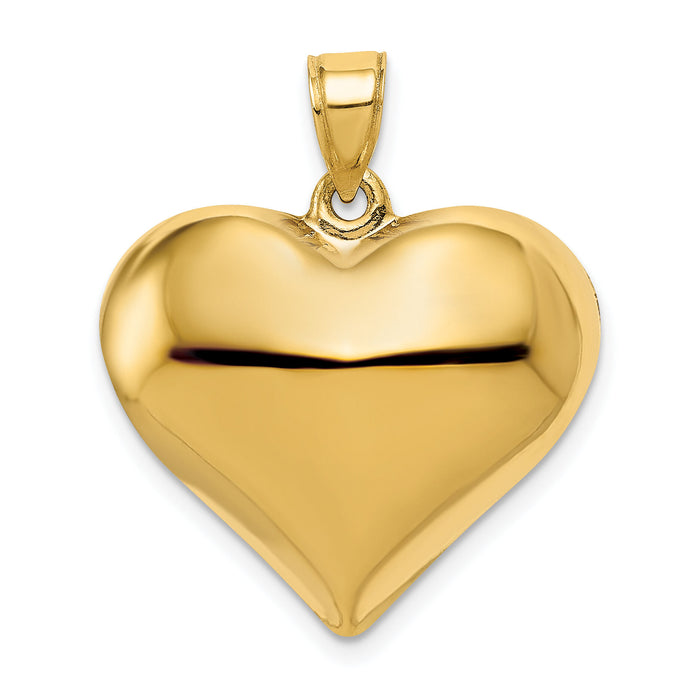 10K Polished 3-D Heart Pendant-10C2913