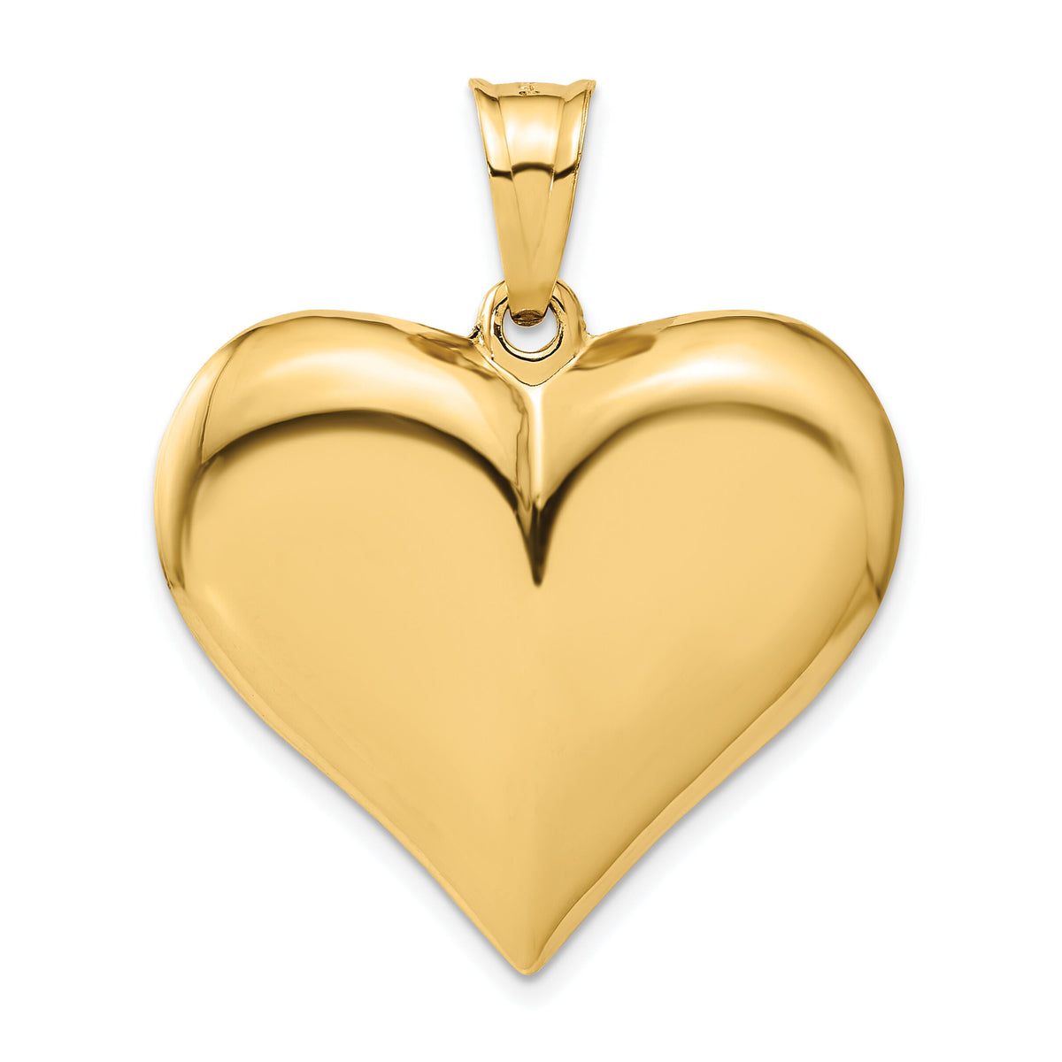 10K Polished 3-D Heart Pendant-10C2914