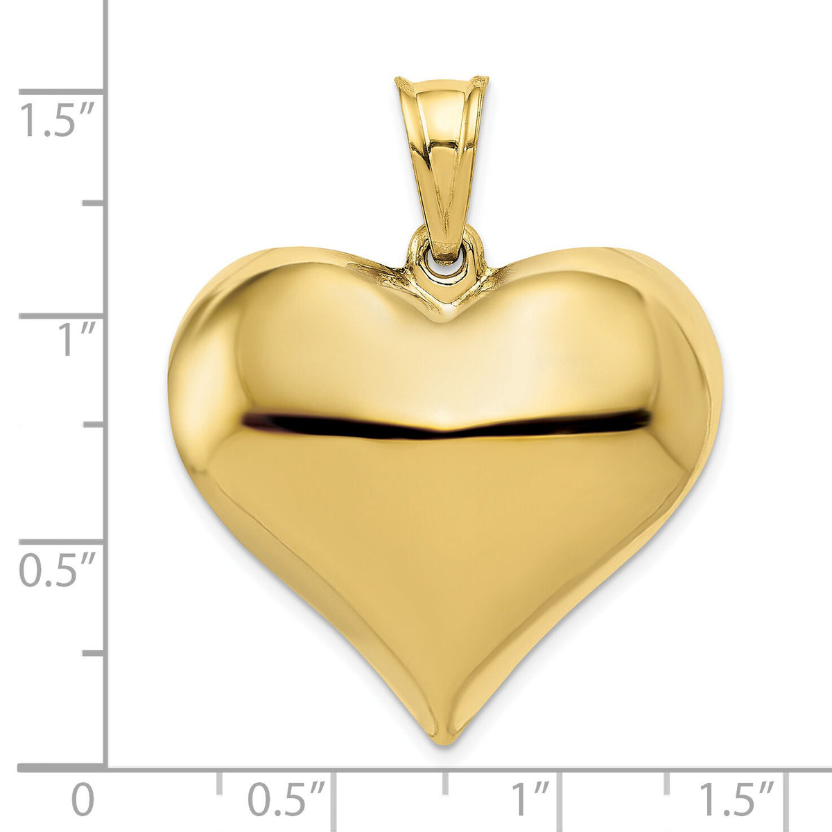 10K Polished 3-D Heart Pendant-10C2914