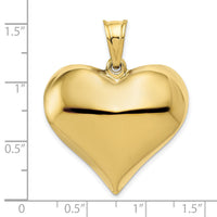 10K Polished 3-D Heart Pendant-10C2914