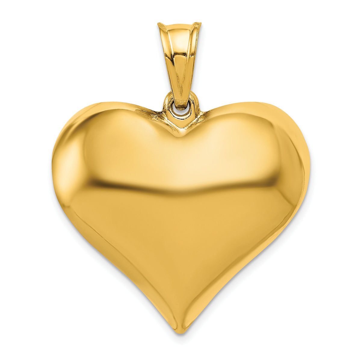 10K Polished 3-D Heart Pendant-10C2914