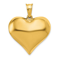 10K Polished 3-D Heart Pendant-10C2914