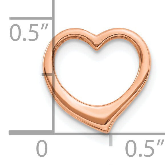10K Rose Gold Polished Heart Chain Slide-10C2917R