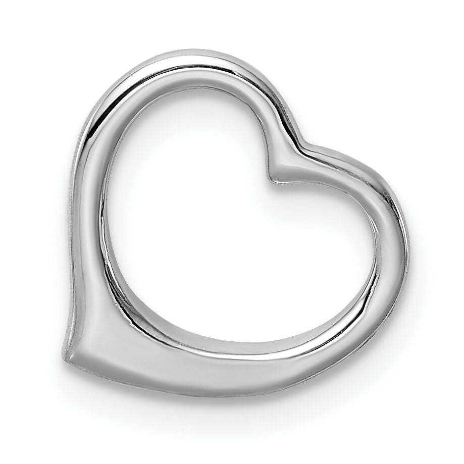 10K White Gold Polished Heart Chain Slide-10C2917W
