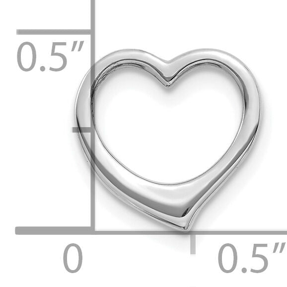 10K White Gold Polished Heart Chain Slide-10C2917W
