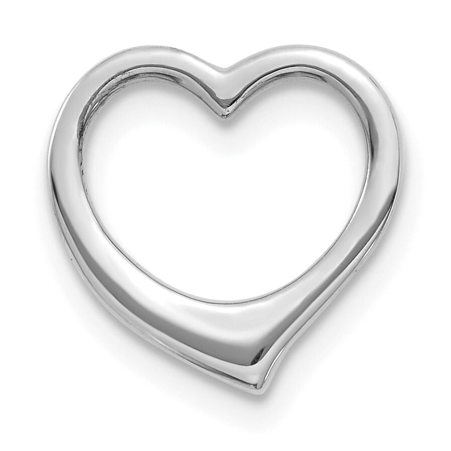 10K White Gold Polished Heart Chain Slide-10C2917W