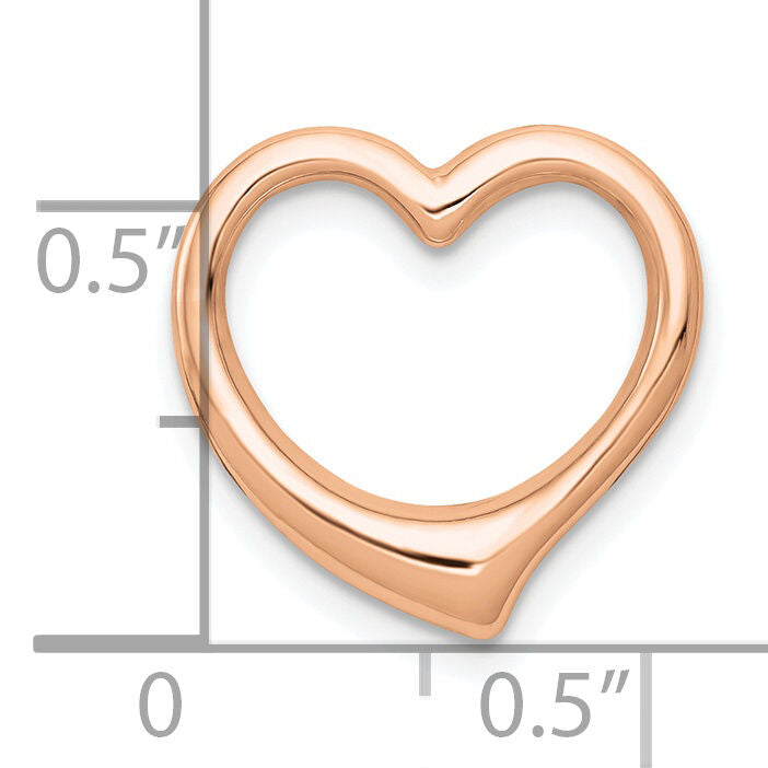 10K Rose Gold Polished Heart Chain Slide-10C2918R