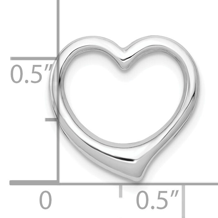 10K White Gold Polished Heart Chain Slide-10C2918W
