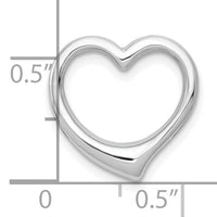 10K White Gold Polished Heart Chain Slide-10C2918W