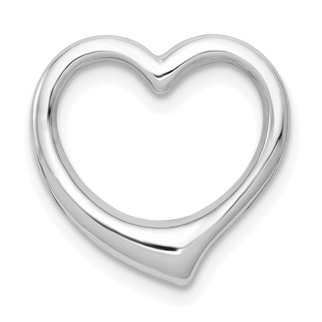 10K White Gold Polished Heart Chain Slide-10C2918W