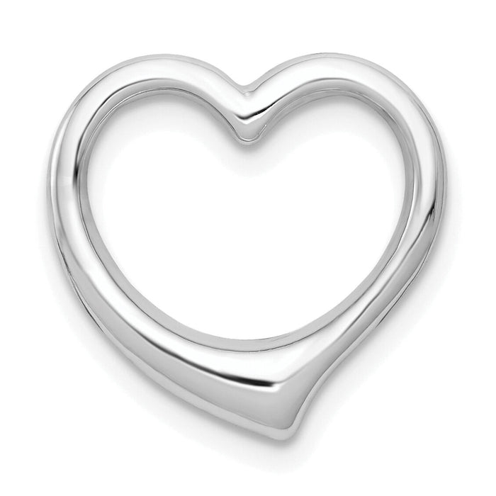 10K White Gold Polished Heart Chain Slide-10C2918W