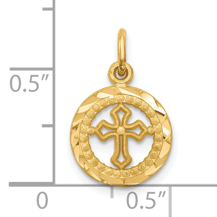 10K Polished Border Small Cut-out Heart Pendant-10C295