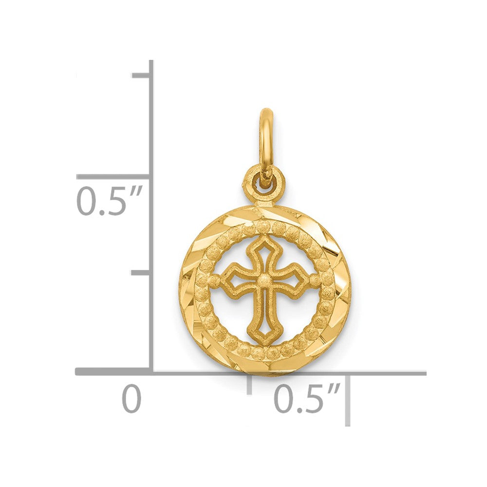 10K Polished Border Small Cut-out Heart Pendant-10C295