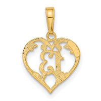10k 13 in Heart Cut-out Pendant-10C2953