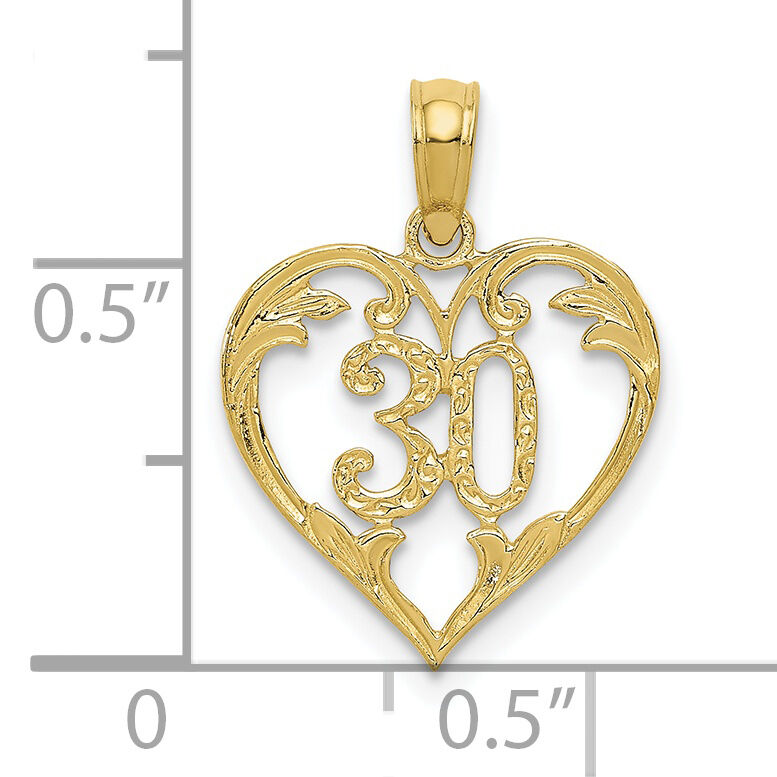 10k 30 in Heart Cut-out Pendant-10C2958
