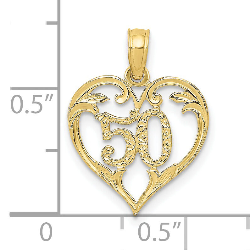 10k 50 in Heart Cut-out Pendant-10C2959