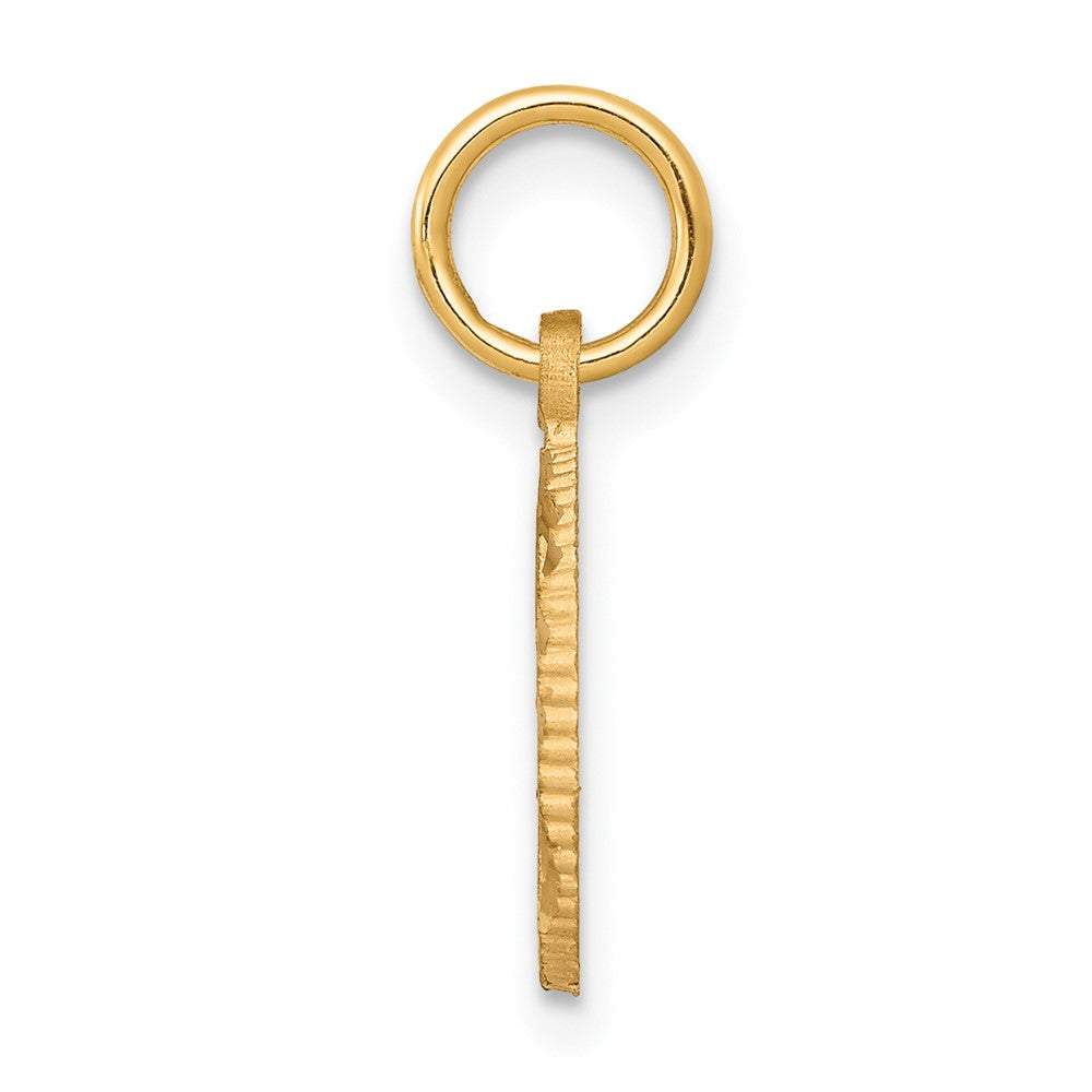 10k Solid Flat-Backed Cross in Circle for Eternal Life Charm-10C296