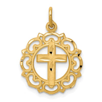 10K Cross In Frame Charm-10C297