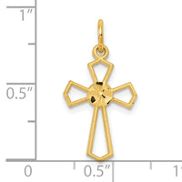 10k Yellow Cross Charm-10C299