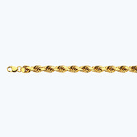 10K 12MM YELLOW GOLD SOLID DC ROPE 24" CHAIN NECKLACE (AVAILABLE IN LENGTHS 7" - 30")