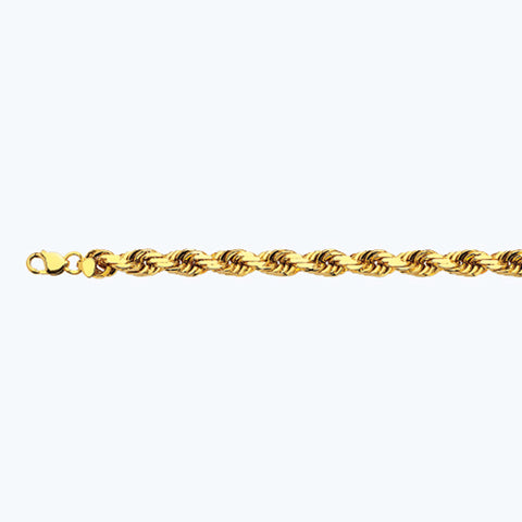 10KT ROPE BRACELET SOLID