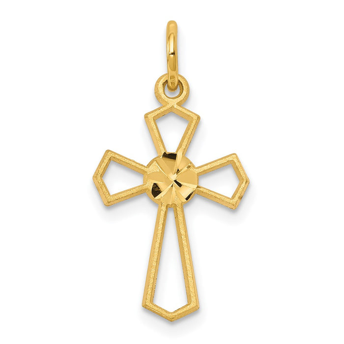 10k Yellow Cross Charm-10C299