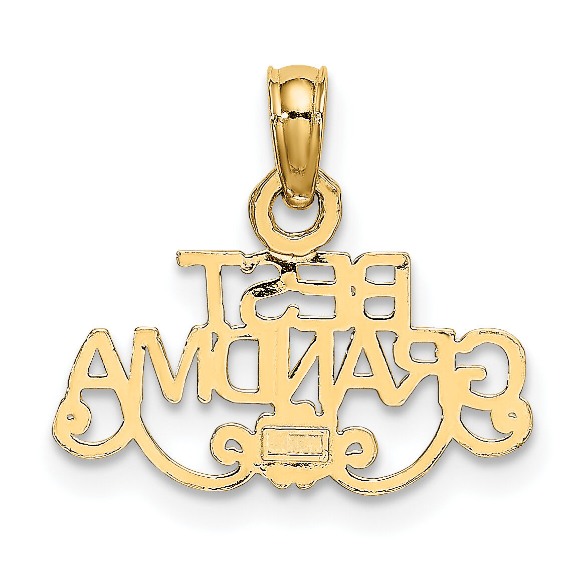 10K BEST GRANDMA With Flower Pendant-10C3006