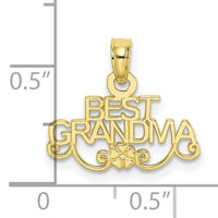 10K BEST GRANDMA With Flower Pendant-10C3006