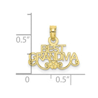 10K BEST GRANDMA With Flower Pendant-10C3006