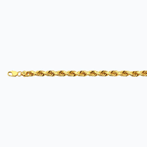 14K 10MM YELLOW GOLD SOLID DC ROPE 16" CHAIN NECKLACE (AVAILABLE IN LENGTHS 7" - 30")