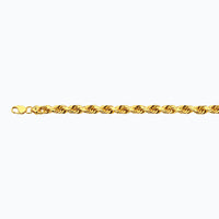 14K 10MM YELLOW GOLD SOLID DC ROPE 22" CHAIN NECKLACE (AVAILABLE IN LENGTHS 7" - 30")