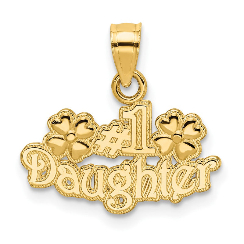 10k #1 DAUGHTER with Flowers Charm-10C3013