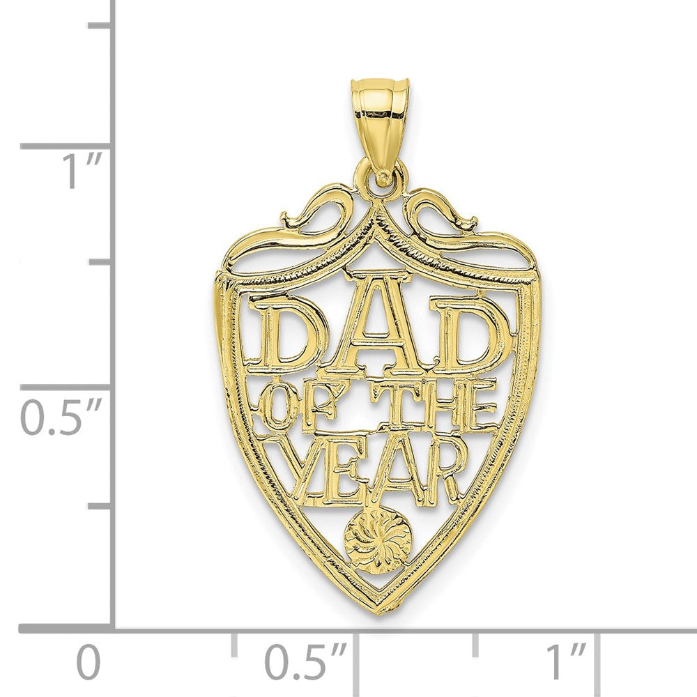 10K DAD OF THE YEAR Plaque Pendant-10C3018