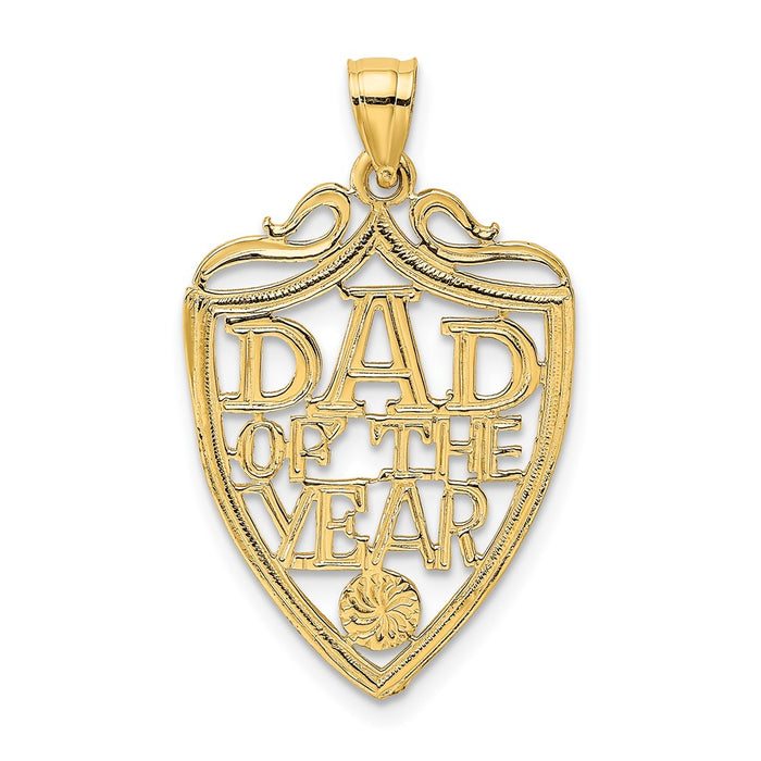 10K DAD OF THE YEAR Plaque Pendant-10C3018
