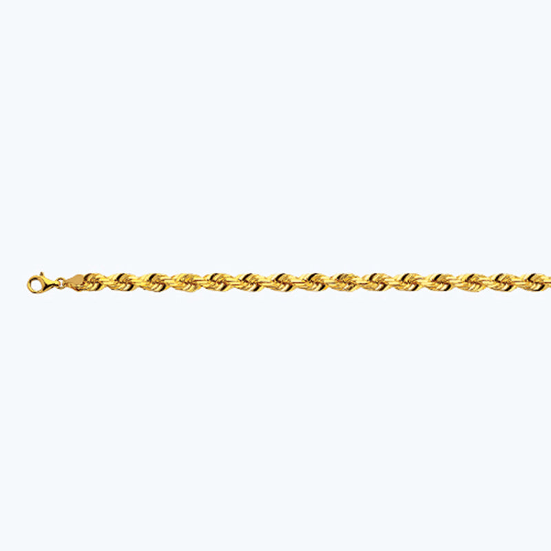 10K 7MM YELLOW GOLD SOLID DC ROPE 16" CHAIN NECKLACE (AVAILABLE IN LENGTHS 7" - 30")