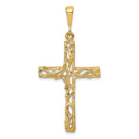 10k Satin Polished Antiqued Cross Pendant-10C303