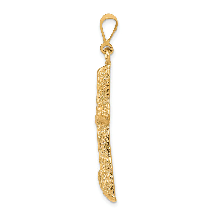 10k Diamond-cut Cross Pendant-10C304