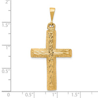 10k Diamond-cut Cross Pendant-10C304